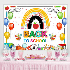 Lofaris Colorful Little Patterns White Back To School Backdrop