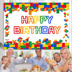 Lofaris Colorful Toy Blocks Lego Birthday Party Backdrop