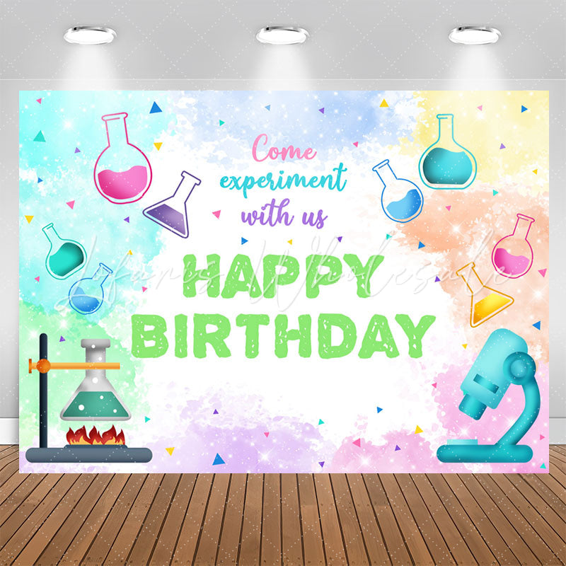 Lofaris Come Experiment Chemistry Theme Birthday Backdrop