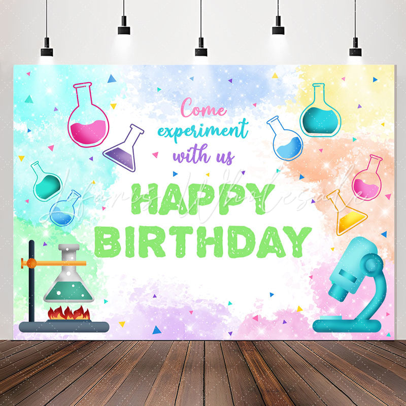 Lofaris Come Experiment Chemistry Theme Birthday Backdrop