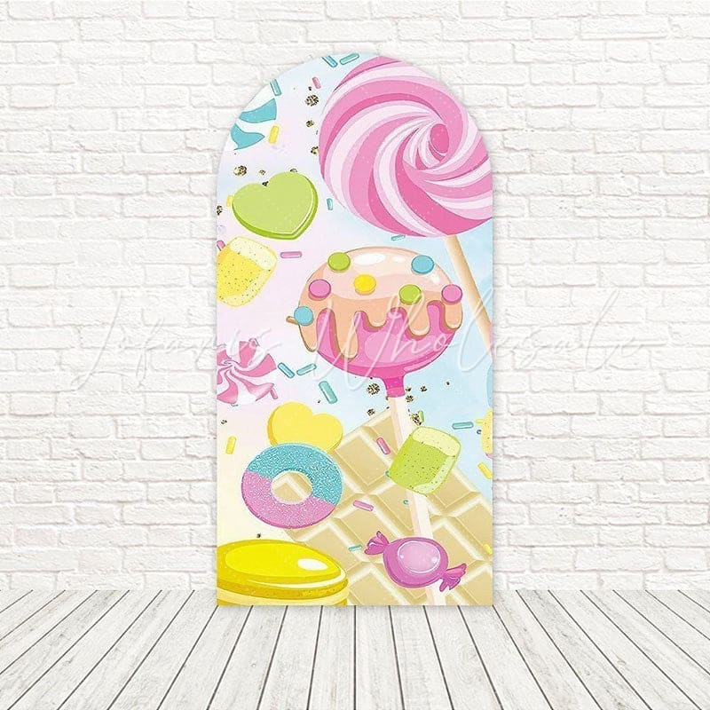 Confectionery Sweet Treat Arch Backdrop For Candy Theme Celebration