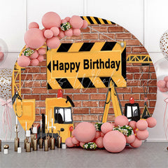 Lofaris Construction Theme Circle Backdrop For Birthday Party
