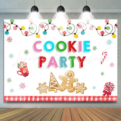 Lofaris Cookie Party Snowflake Christmas Tree Lights Backdrop