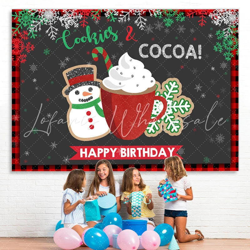 Lofaris Cookies and Cocoa! Winter Christmas Brithday Backdrop