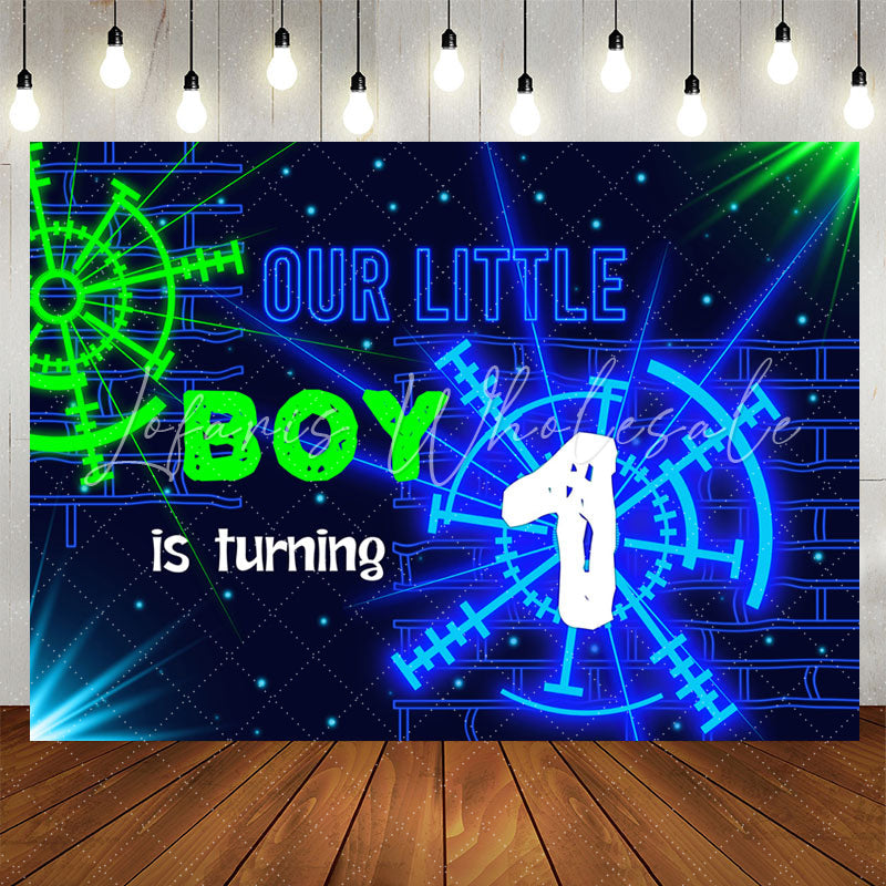 Lofaris Cool Neon Lighting Effect 1th Birthday Backdrop For Boy