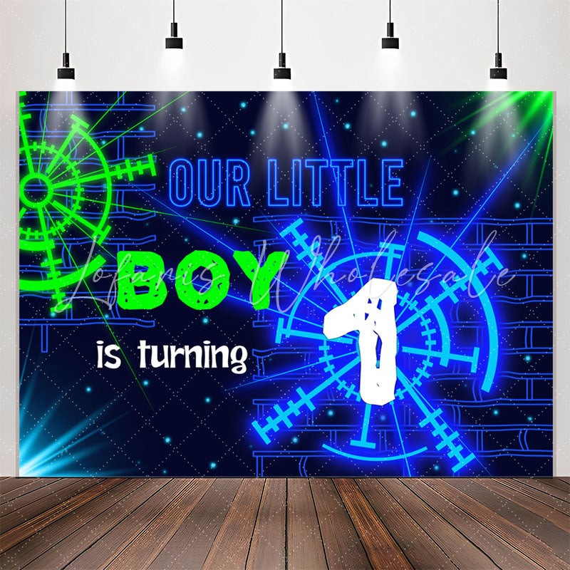 Lofaris Cool Neon Lighting Effect 1th Birthday Backdrop For Boy
