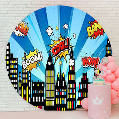 Lofaris Cool Night Country Blue Circle Birthday Backdrop