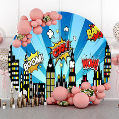 Lofaris Cool Night Country Blue Circle Birthday Backdrop