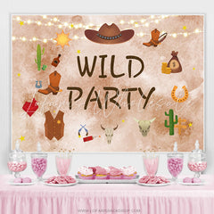 Lofaris Cowboy Pattern Wild Happy Birthday Party Backdrop Banner