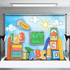 Lofaris Crayon Bookshelf Blackboard Back To School Backdrop