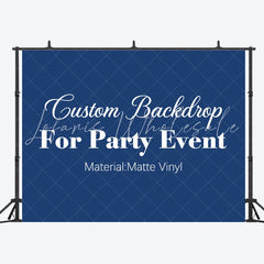 Lofaris Custom Matte Vinyl Party Backdrop with Photo Text