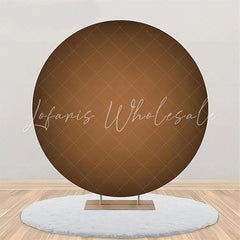 Lofaris Dark Light Brown Gradient Round Birthday Backdrop
