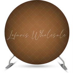 Lofaris Dark Light Brown Gradient Round Birthday Backdrop