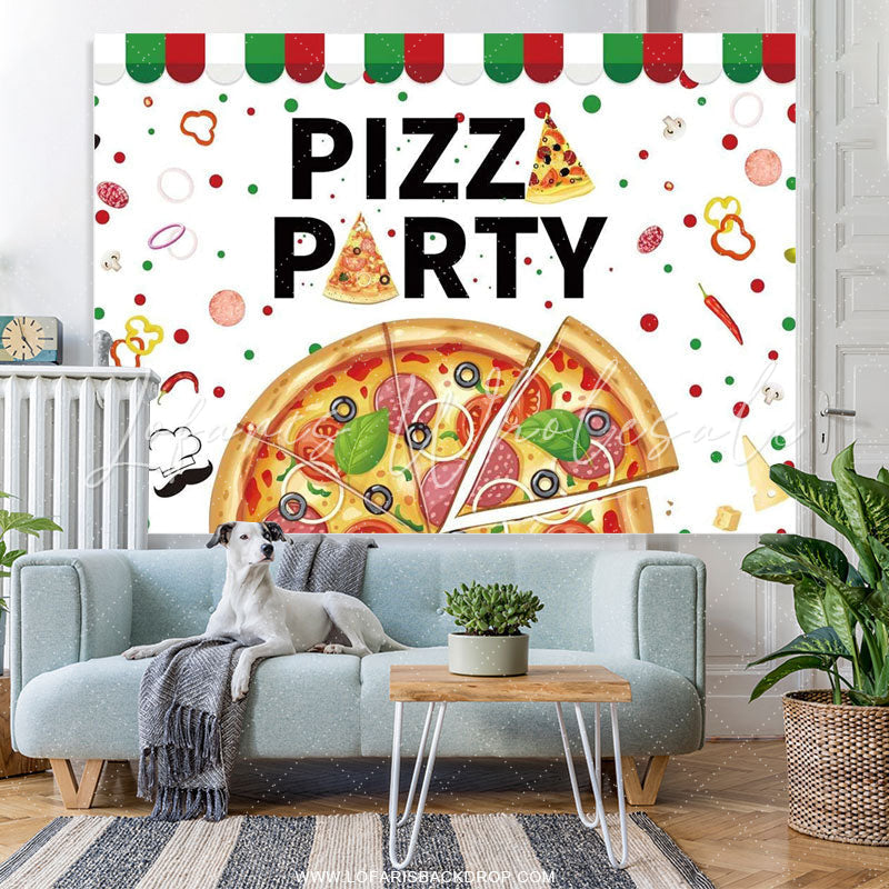 Lofaris Delicious Tomato Pepper Backdrop For Pizza Party