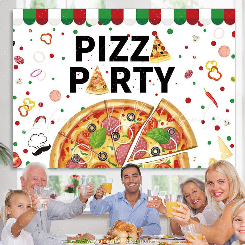 Lofaris Delicious Tomato Pepper Backdrop For Pizza Party