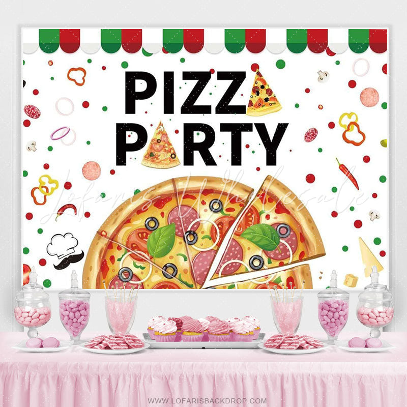 Lofaris Delicious Tomato Pepper Backdrop For Pizza Party