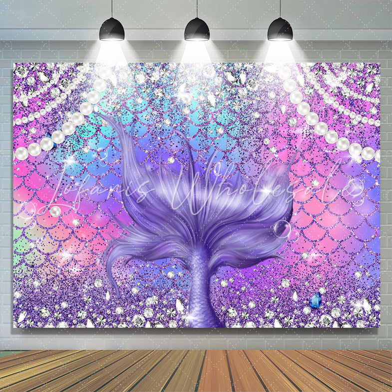 thumbnail image 2 of Lofaris 6x4ft Mermaid Happy Birthday Backdrop Fish Lofaris... 2 of 10