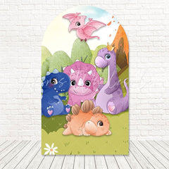 Dino Baby Jungle Adventure Arch Backdrop For Toddler Birthday