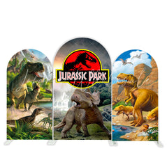 Dinosaur Cartoon Theme Happy Birthday Party Arch Backdrop Wall Cloth Cover