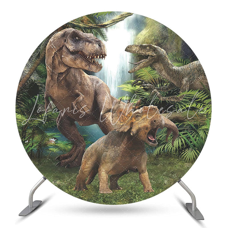 Lofaris Dinosaur Forest For Boys Party Round Backdrop Cover