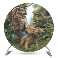 Lofaris Dinosaur Forest For Boys Party Round Backdrop Cover