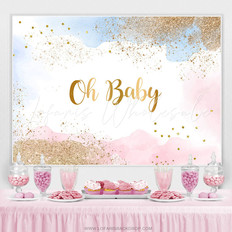Lofaris Dream Cloud Glitter Simple Gender Reveal Backdrop