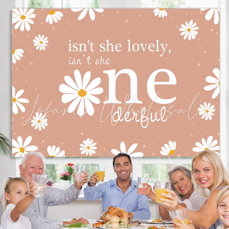 Lofaris Elegant Fallen Flowers Happy 1St Birthday Backdrop