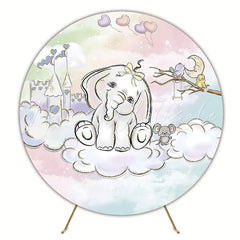 Elephant Castle Round Backdrop for Safari Themed Event