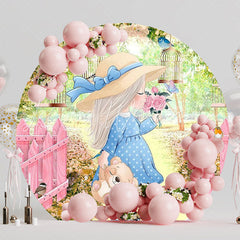 Enchanted Garden Girl Round Backdrop for Spring Event