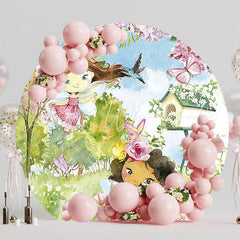Fairies and Birds Round Backdrop for Magical Celebration