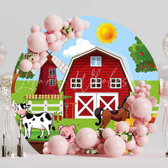 Farm Barn Rustic Round Backdrop for Party Event