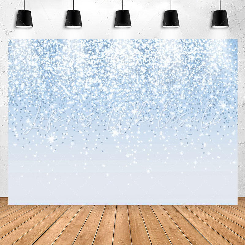 Lofaris Fashionable Blue Bokeh Glitter Birthday Backdrop