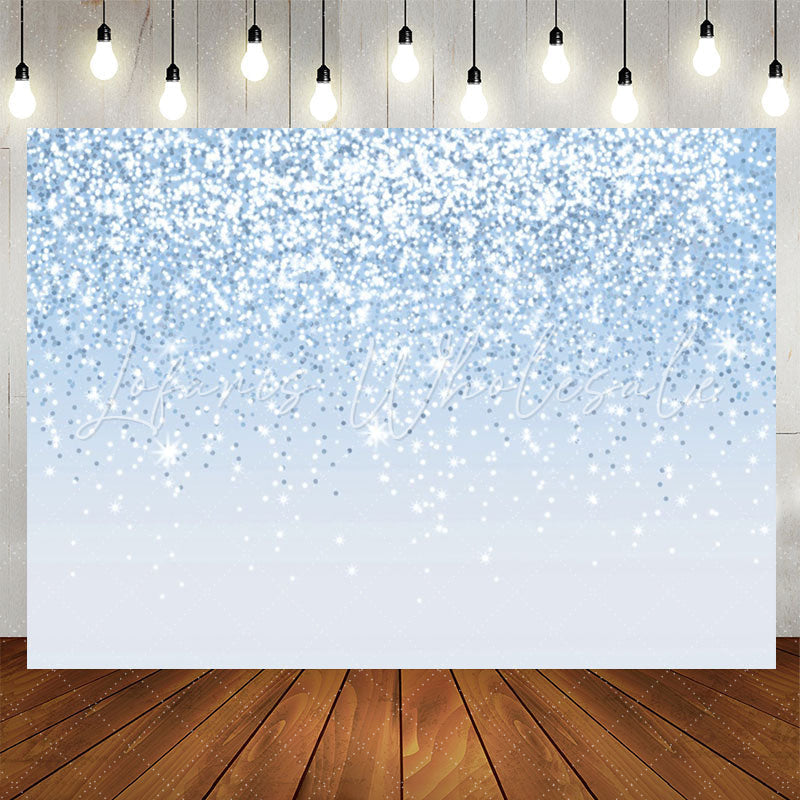 Lofaris Fashionable Blue Bokeh Glitter Birthday Backdrop