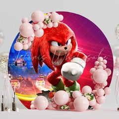 Fast-Paced Sonic Round Backdrop For Exciting Kids Party Celebration
