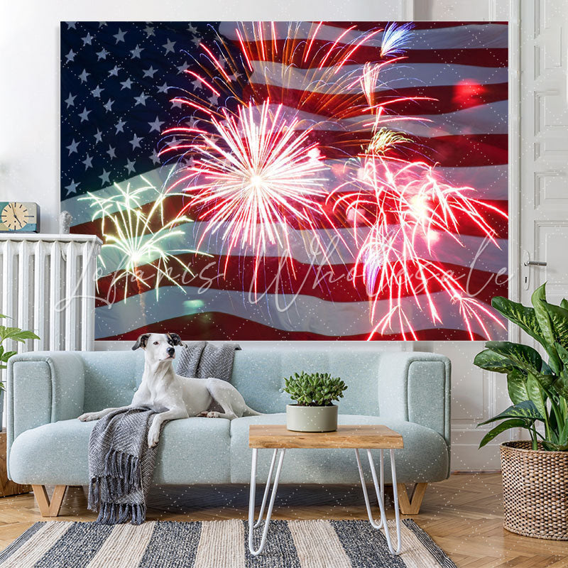 Lofaris Flag Of The US Bright Happy Birthday Party Backdrop