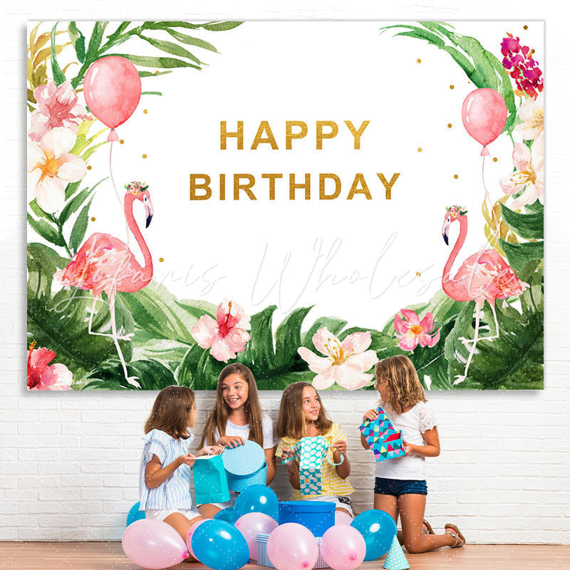 Lofaris Flamingo Birthday Hawaiian Photo Photoshoot backdrops