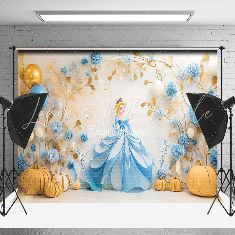 Floral Balloon Princess Cinderella Cake Smash Backdrop