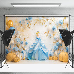 Floral Balloon Princess Cinderella Cake Smash Backdrop