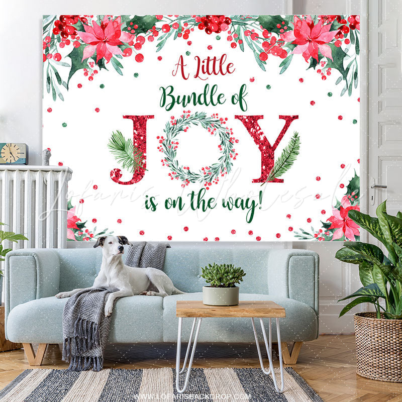 Lofaris Floral Bundle Of Joy Is On The Way Baby Shower Backdrop