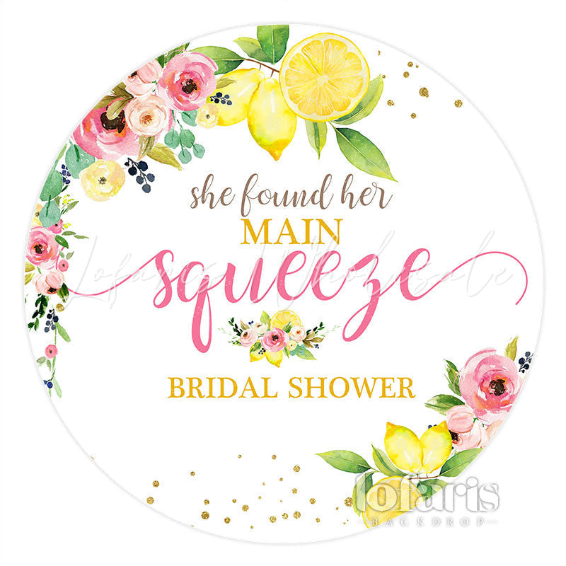 Lofaris Floral Her Main Squeere Bridal Shower Round Backdrop