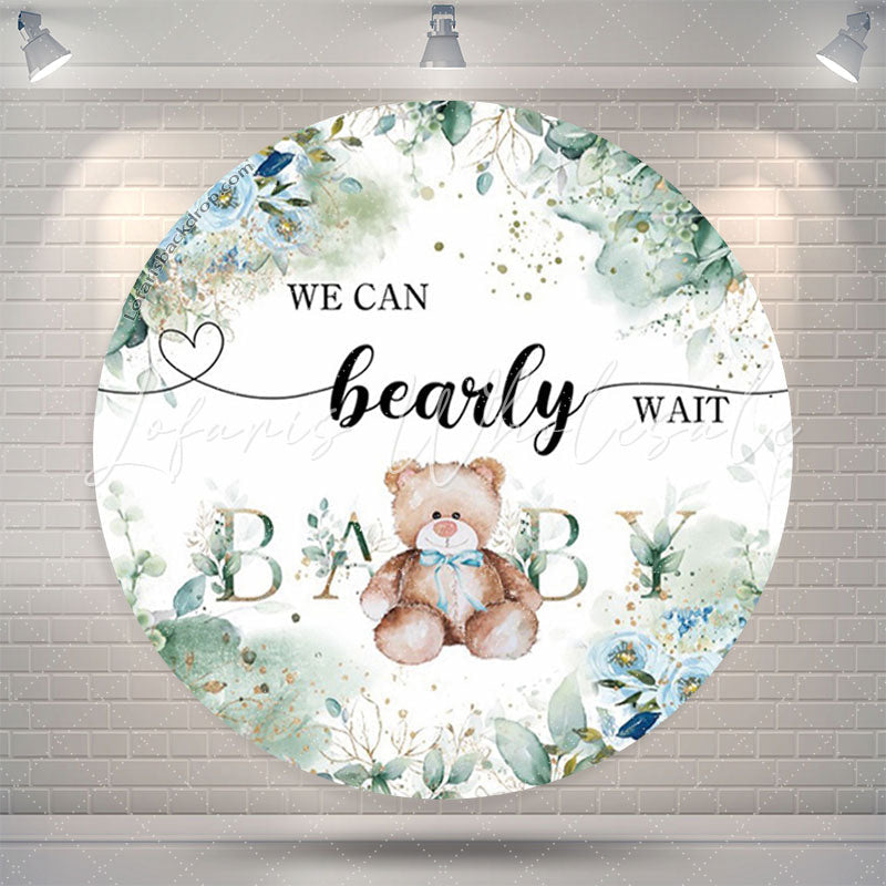 Lofaris Floral Teddy Bear Circle Backdrop For Baby Shower