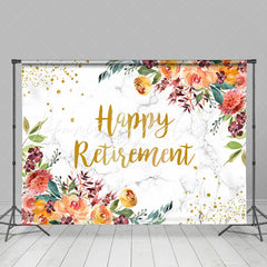 Lofaris Floral With Lovely Dots Happy Retirement Backdrop