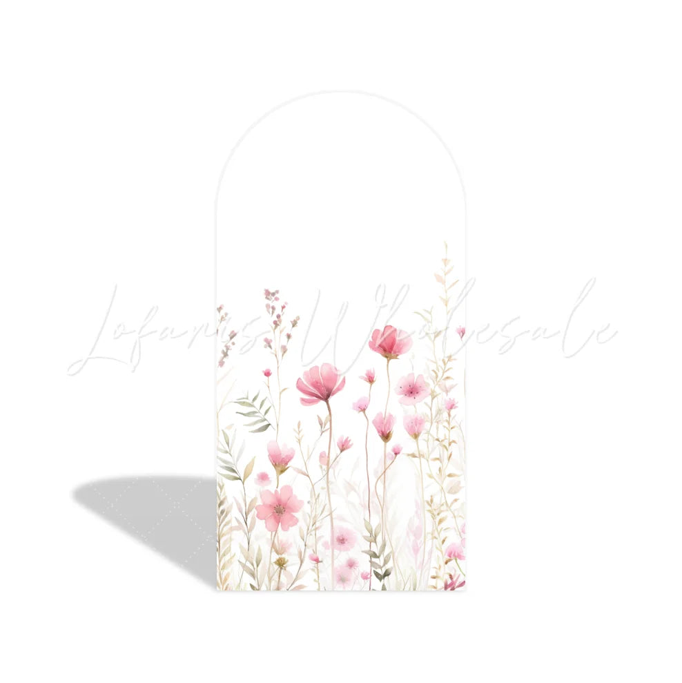 Flower Happy Birthday Party Arch Backdrop Wall Cloth Cover