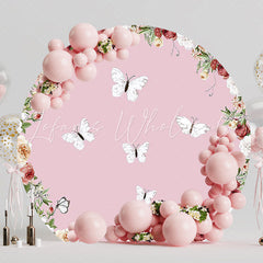 Flowers and Butterflies Round Backdrop for Spring Party