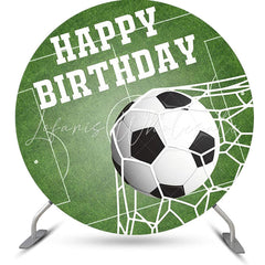 Lofaris Football Field Goal Round Boy Happy Birthday Bakcrop