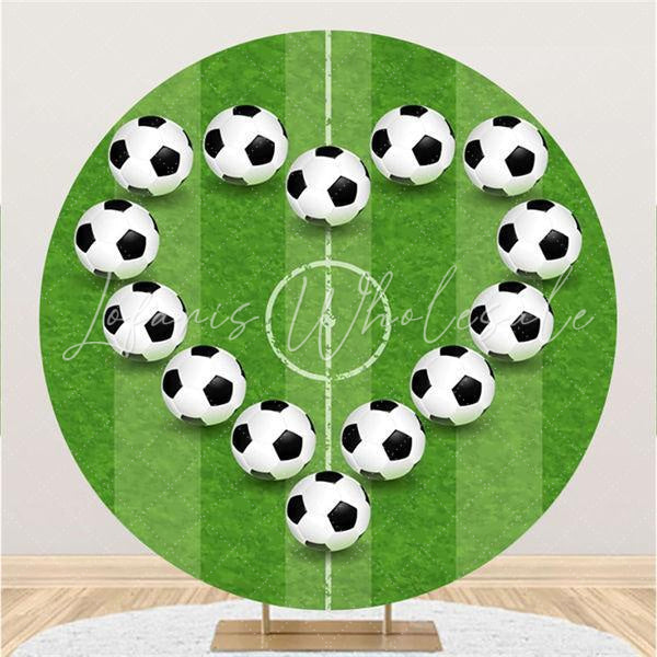 Lofaris Football Nade Heart And Field Circle Birthday Backdrop