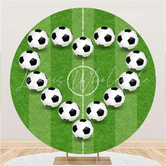 Lofaris Football Nade Heart And Field Circle Birthday Backdrop