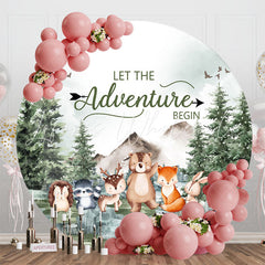 Lofaris Forest Animals Safari Round Backdrop For Baby Shower