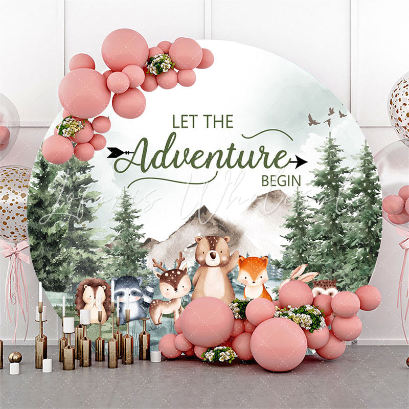 Lofaris Forest Animals Safari Round Backdrop For Baby Shower