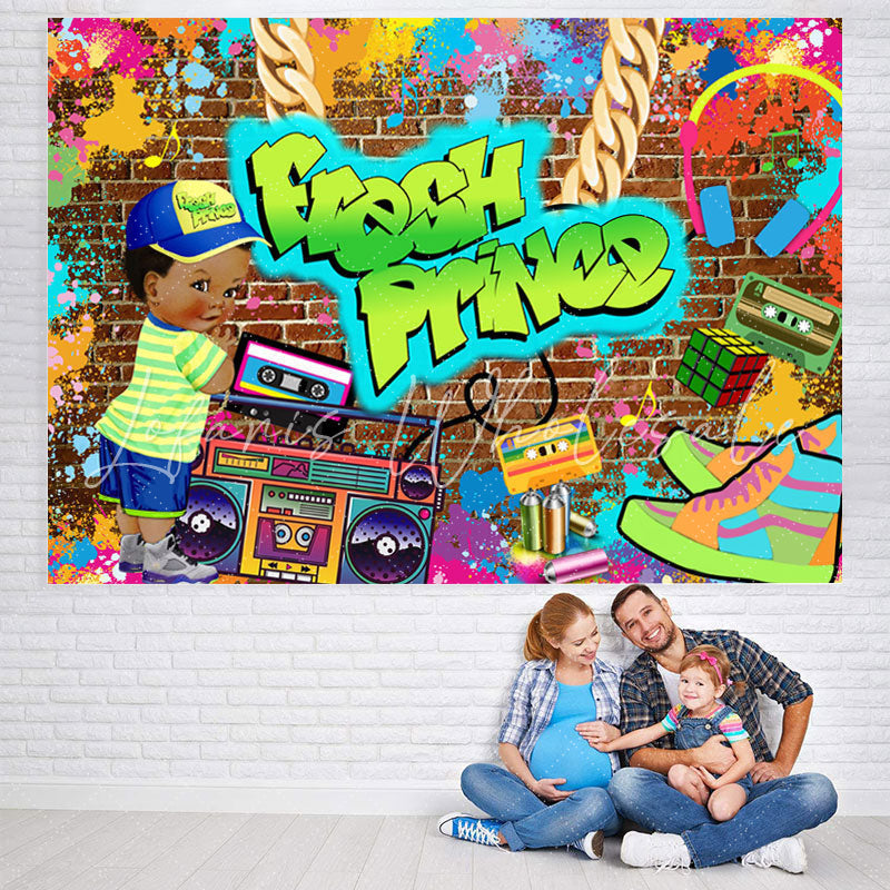 Lofaris Fresh Prince Graffiti Wall Baby Shower Backdrop For Boy